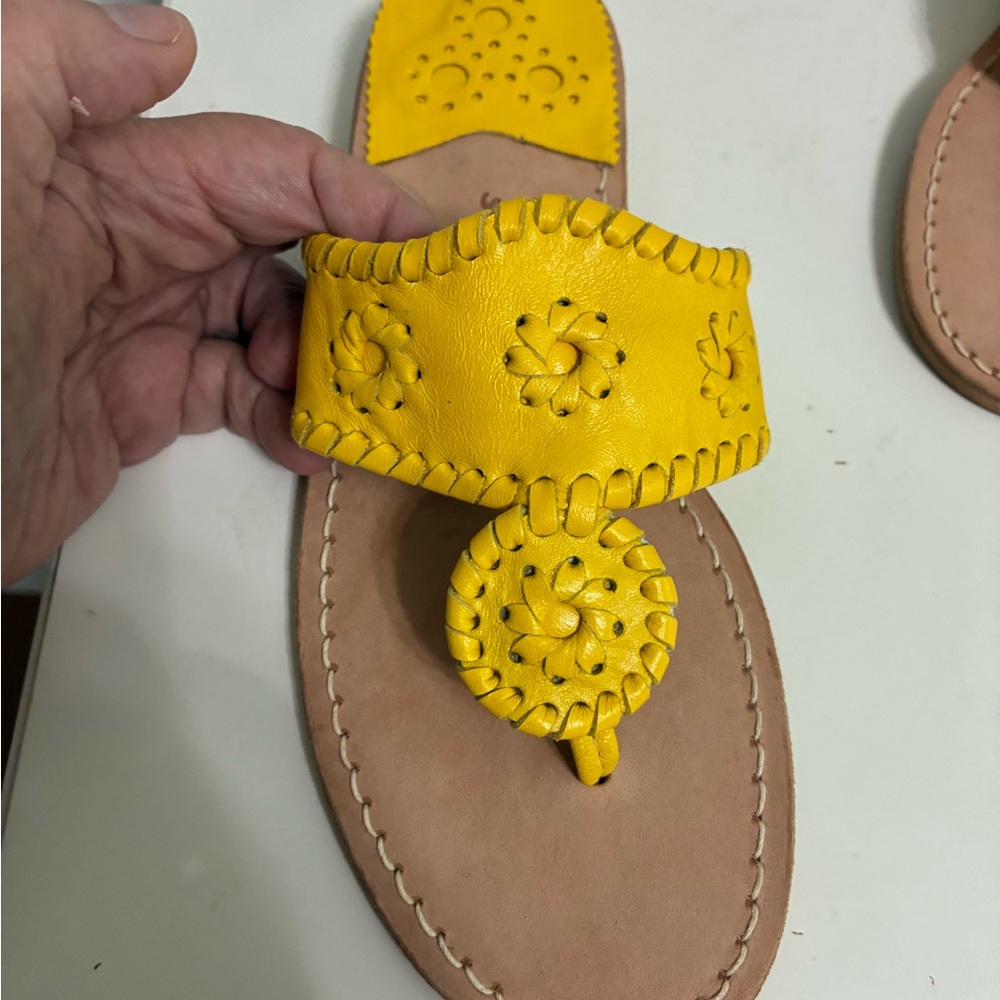 Jack Rogers Yellow Stitched  Women's Sandals Size 7M - Picture 3 of 5